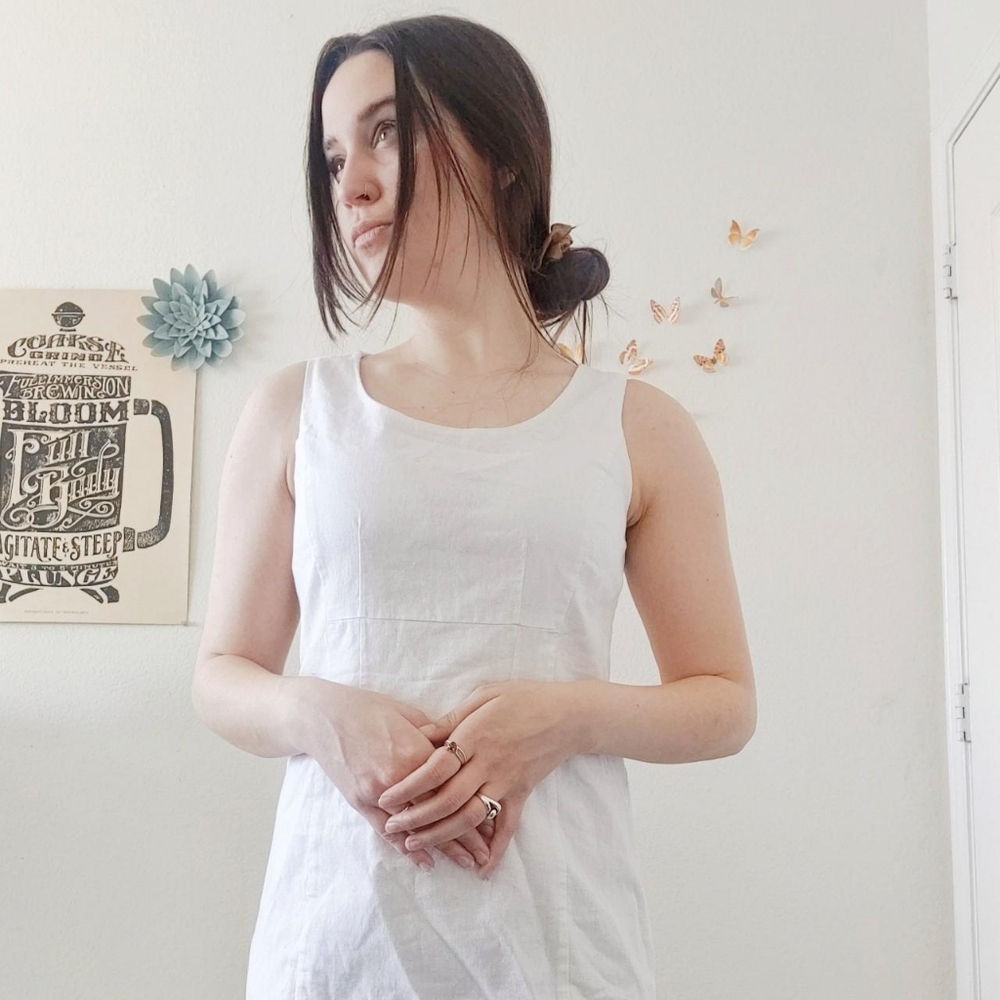White Sleeveless Summer Dress